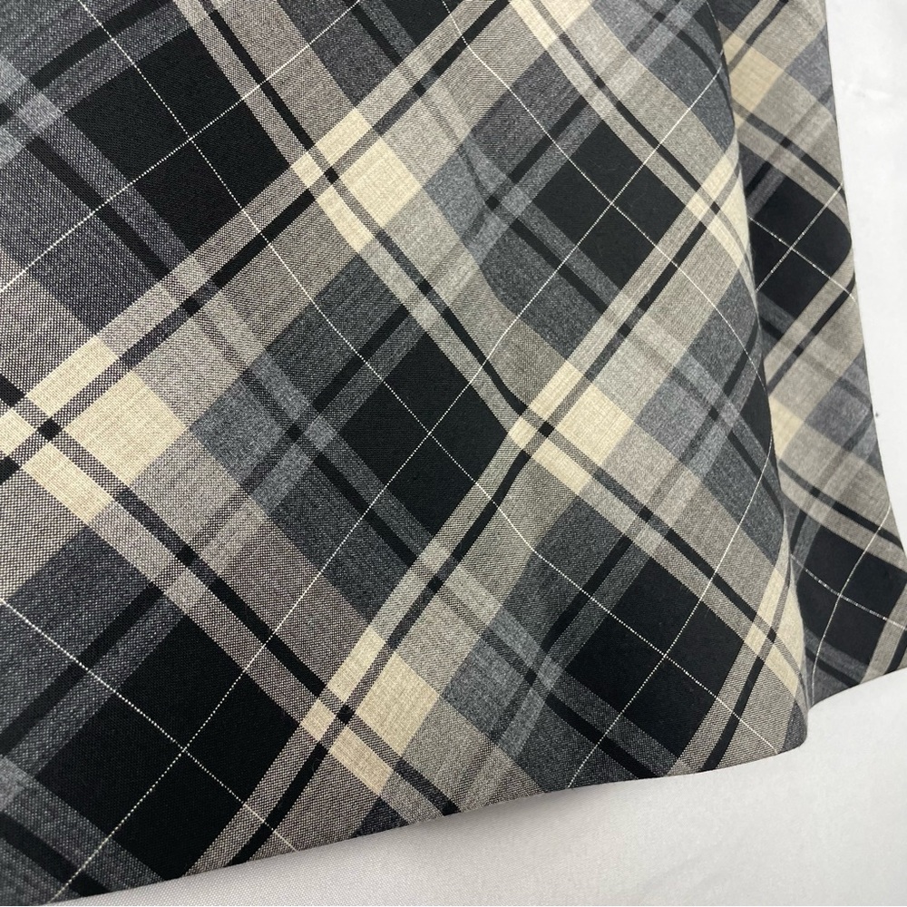 Y2K Express Plaid Skirt Gray 4 Prep Academia Schoolgirl Grunge Mini - Picture 5 of 16